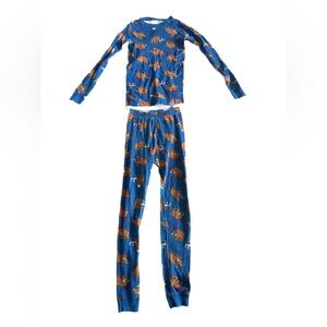 Hanna Andersson Mammoth Pajamas Size 10 Blue Brown